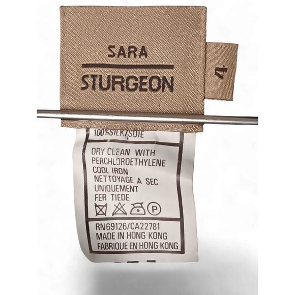 Sara Sturgeon 100% Silk Cropped Wrap Jacket Black Satin Blazer Top Sz 4 Vintage - Picture 13 of 13